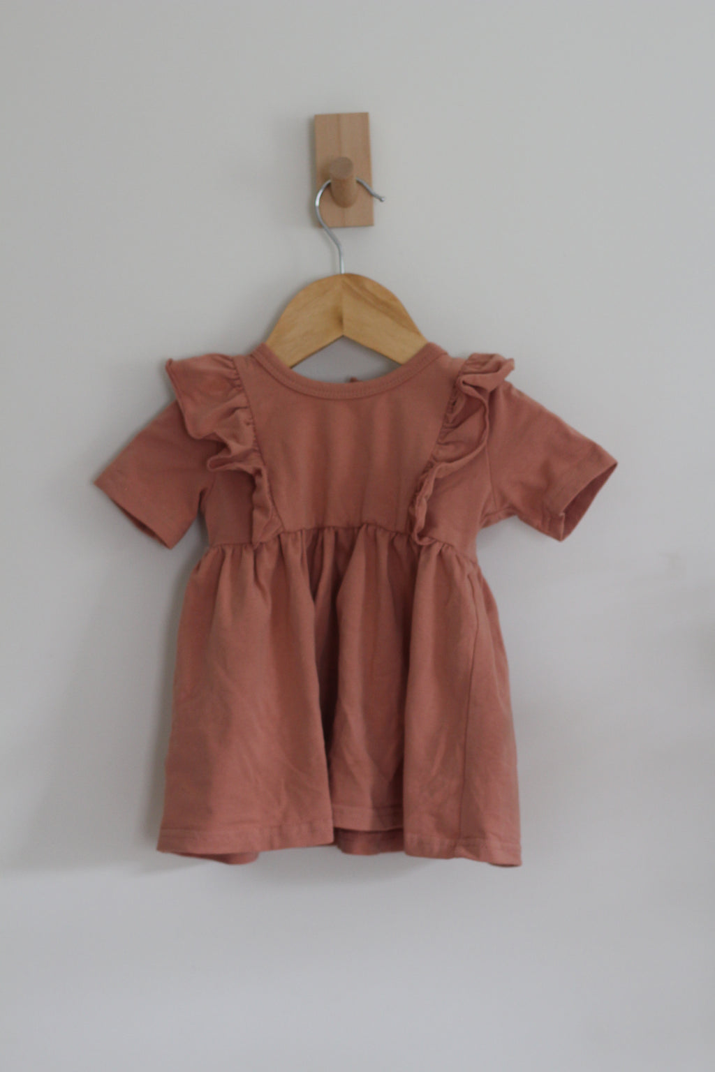 Mebie Baby Cotton Dress in Dusty Pink - size 3 - 6 months