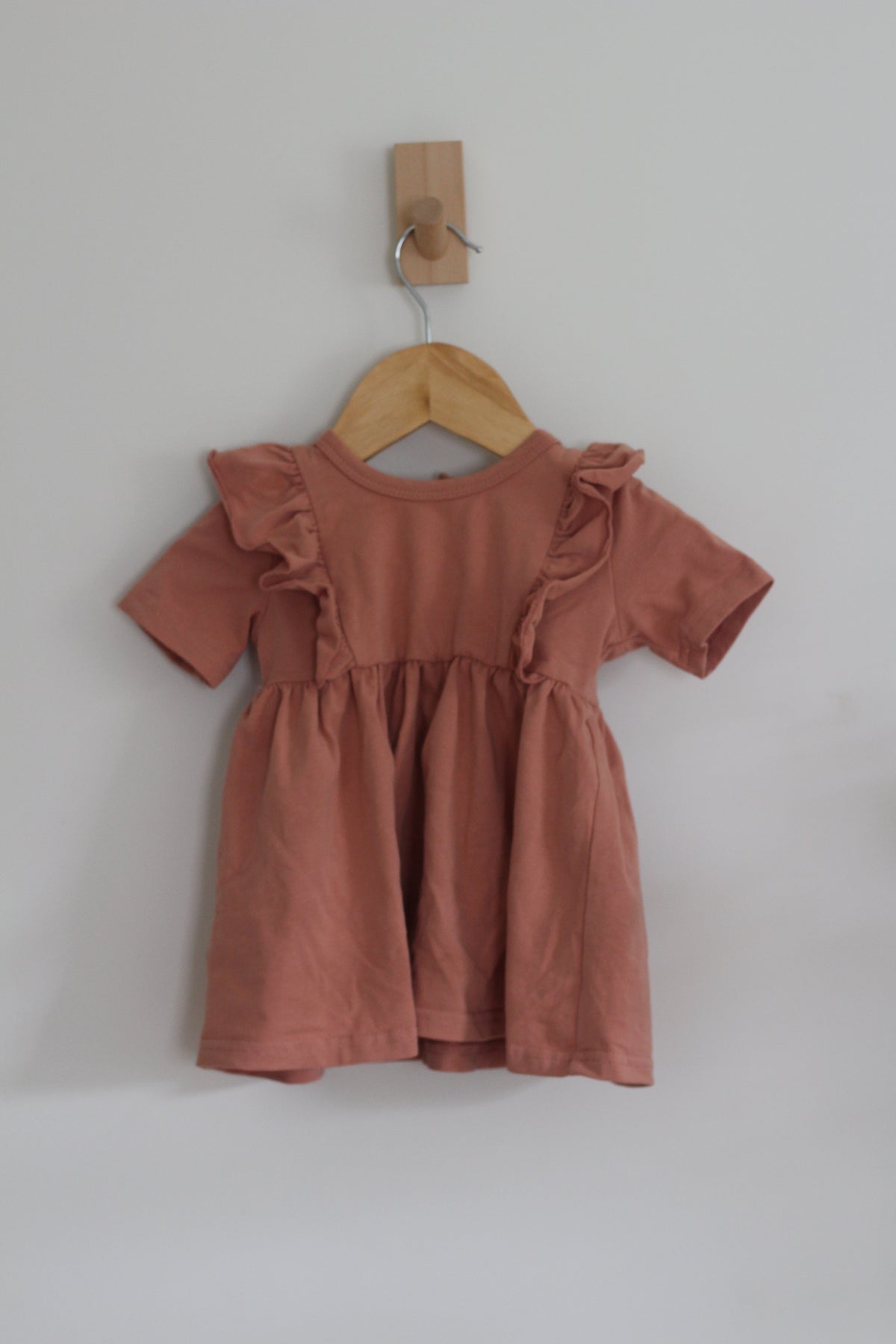 Mebie Baby Cotton Dress in Dusty Pink - size 3 - 6 months