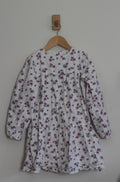 ZY Collection Long Sleeve White Flower Girls Dress 100% Cotton - size 9/10