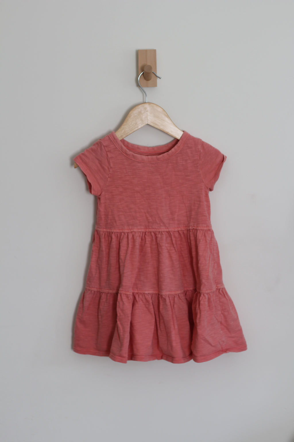 Cat & Jack Pink Cotton Short Sleeve Girls Dress - size 3T