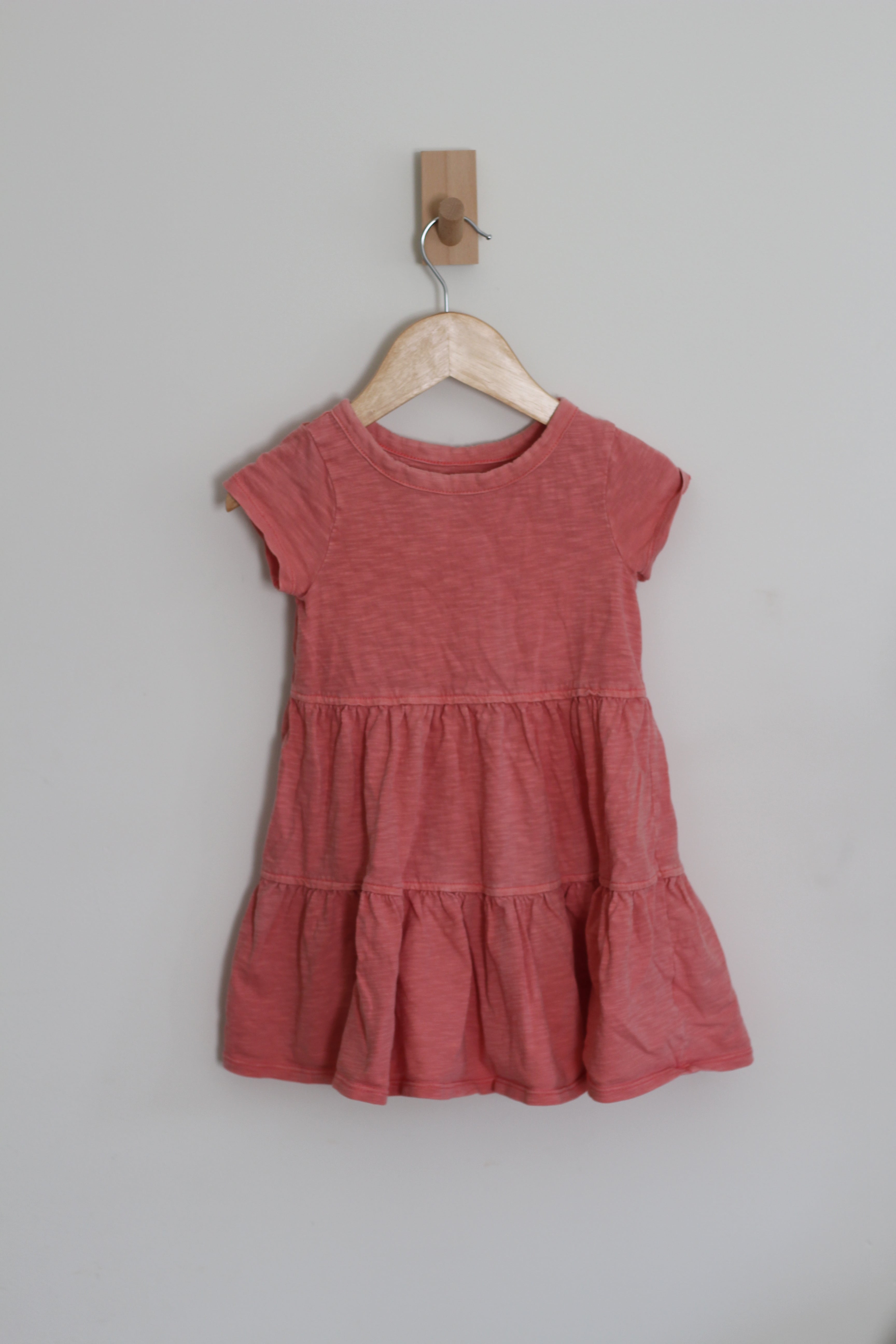 Cat & Jack Pink Cotton Short Sleeve Girls Dress - size 3T