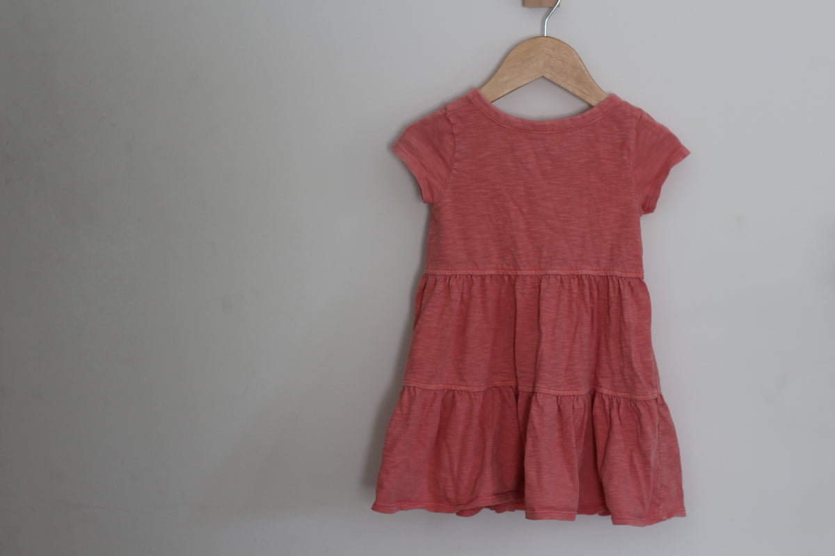 Cat & Jack Pink Cotton Short Sleeve Girls Dress - size 3T