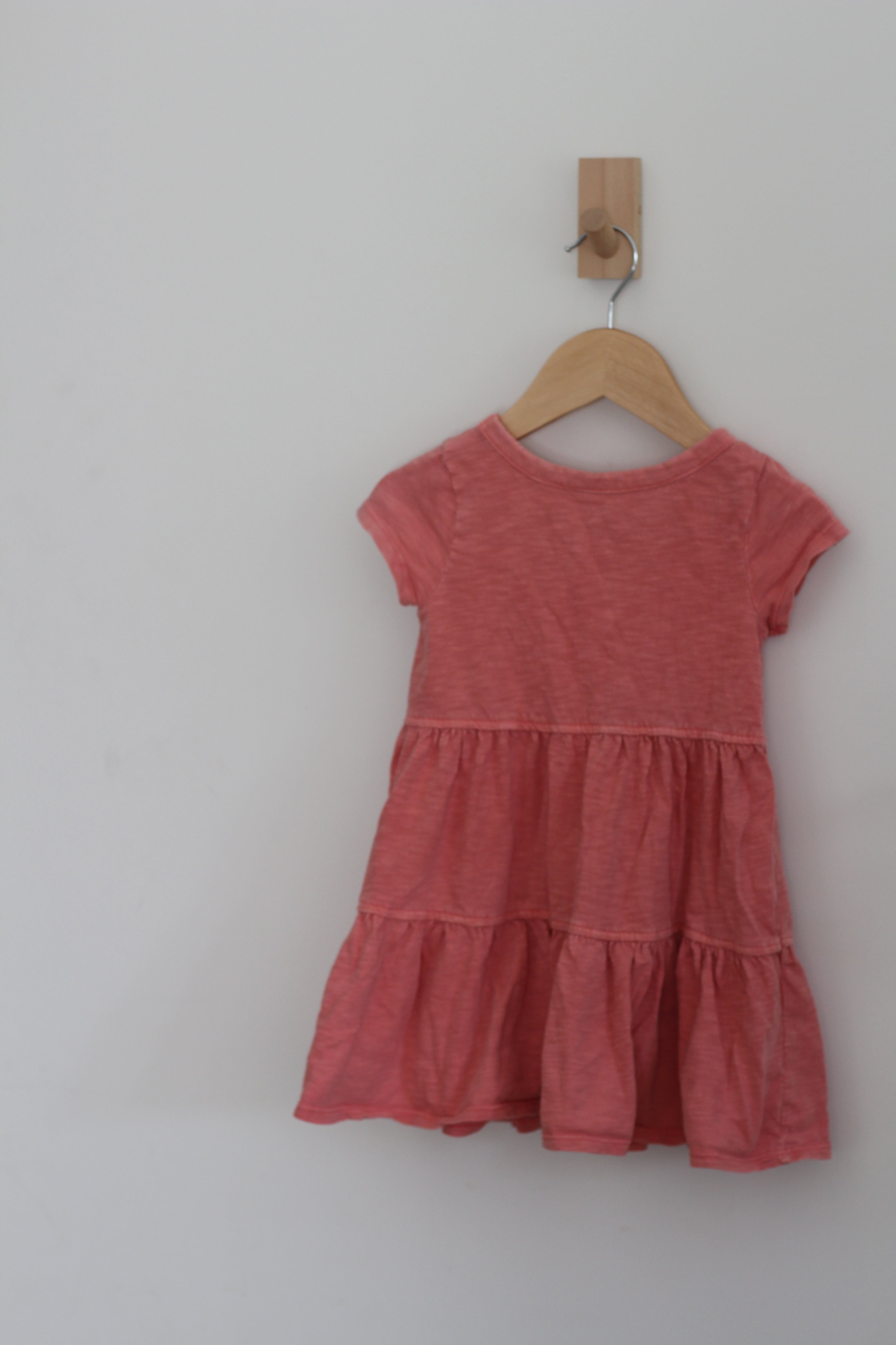 Cat & Jack Pink Cotton Short Sleeve Girls Dress - size 3T