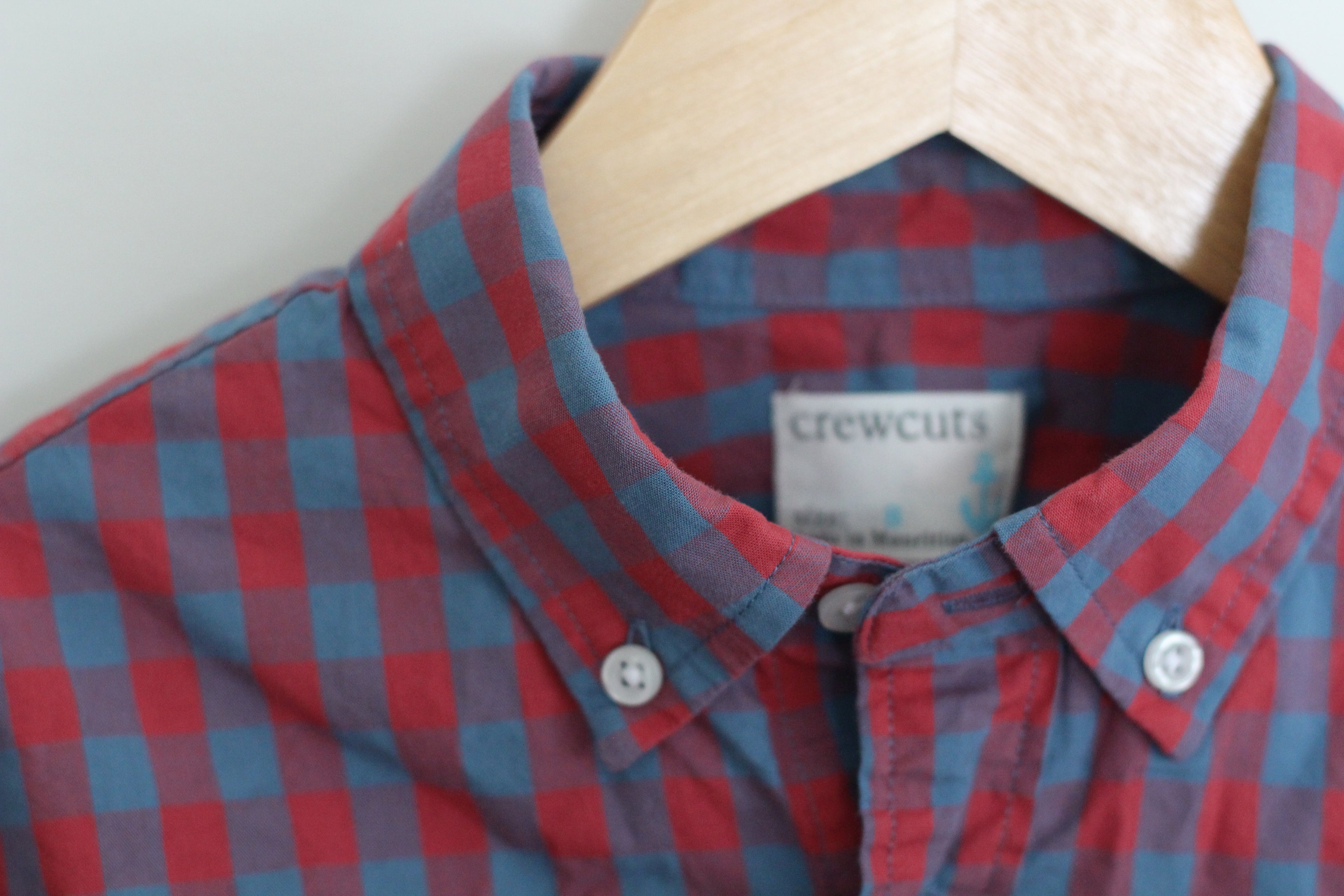 Crewcuts Boys Gingham Button Down Long Sleeve Shirt - size 8