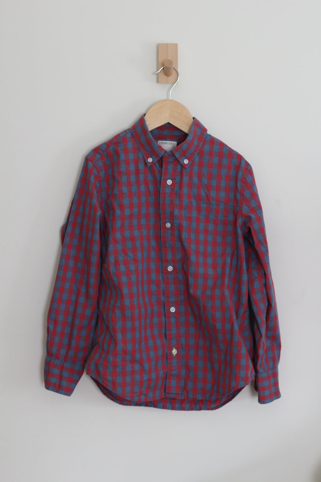 Crewcuts Boys Gingham Button Down Long Sleeve Shirt - size 8