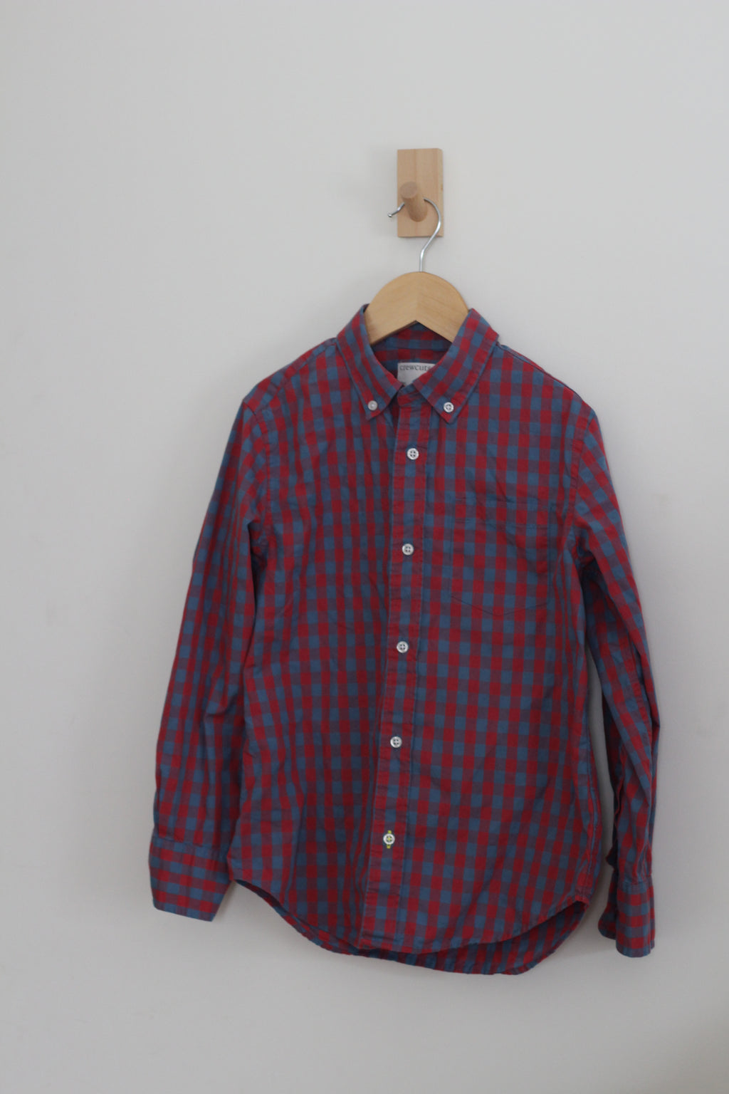 Crewcuts Boys Gingham Button Down Long Sleeve Shirt - size 8