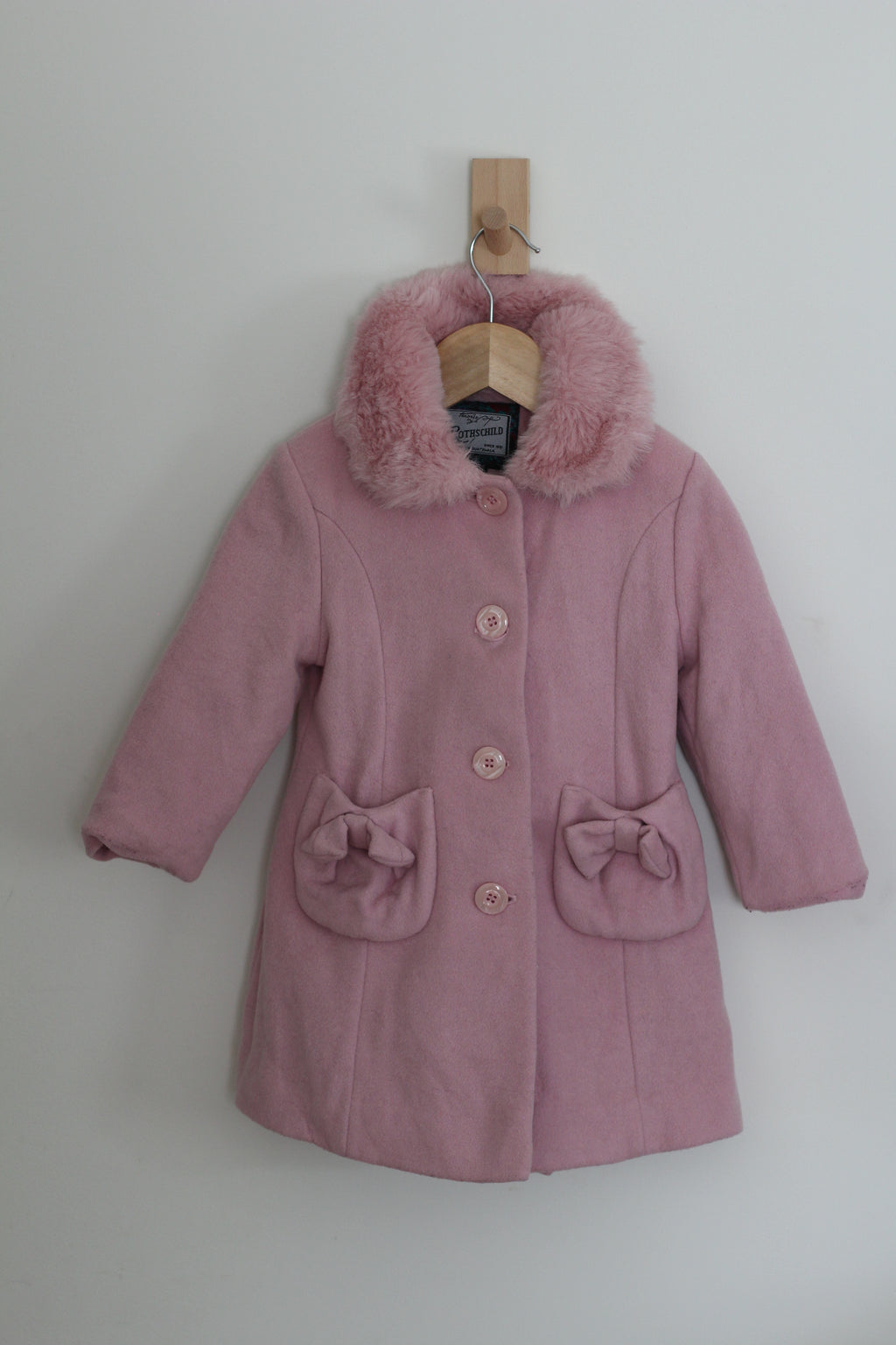 Rothschild Girls Pink Winter Coat and Bonnet - size 24 months