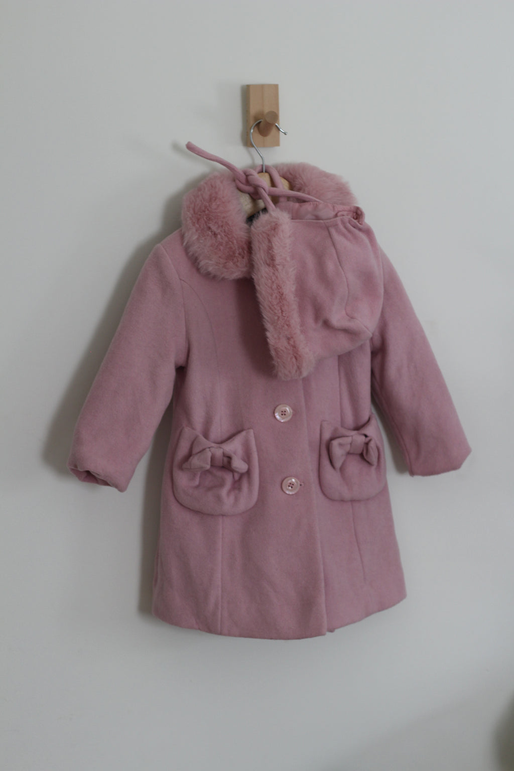 Rothschild Girls Pink Winter Coat and Bonnet - size 24 months