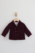 baby Gap Double Breasted Maroon Corduroy Deep Maroon Jacket - size 12-18 months