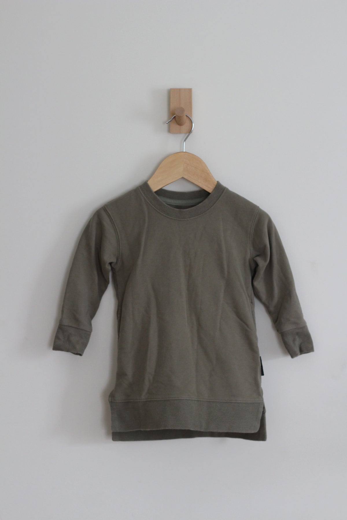 Little Bipsy Girls Olive Sweater Dress - size 18-24 months