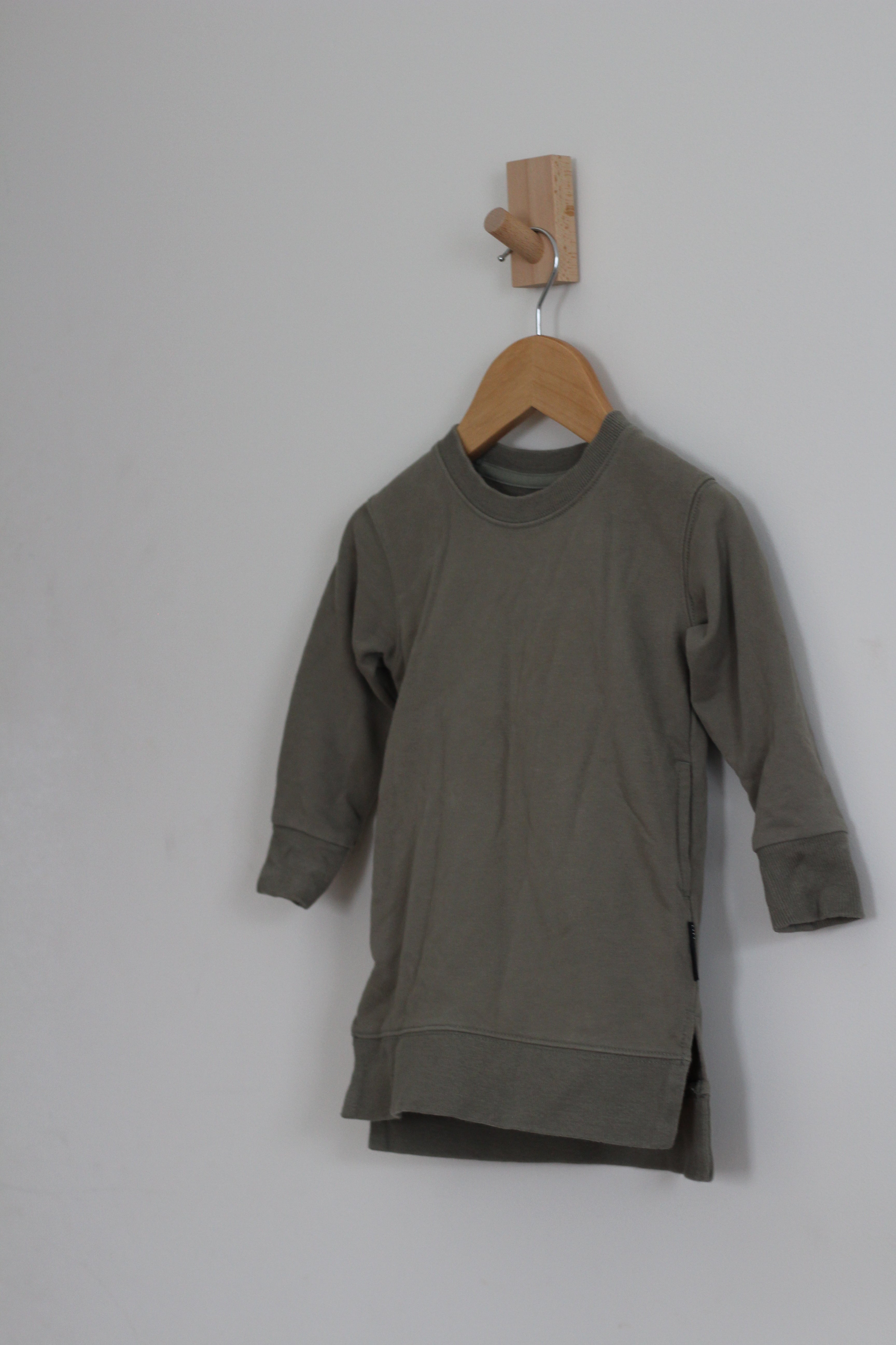 Little Bipsy Girls Olive Sweater Dress - size 18-24 months