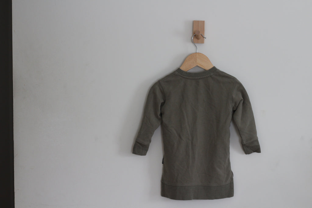 Little Bipsy Girls Olive Sweater Dress - size 18-24 months