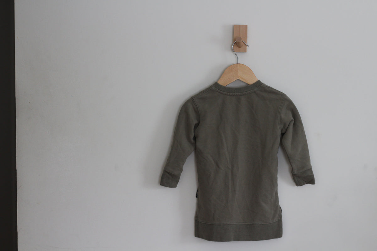 Little Bipsy Girls Olive Sweater Dress - size 18-24 months