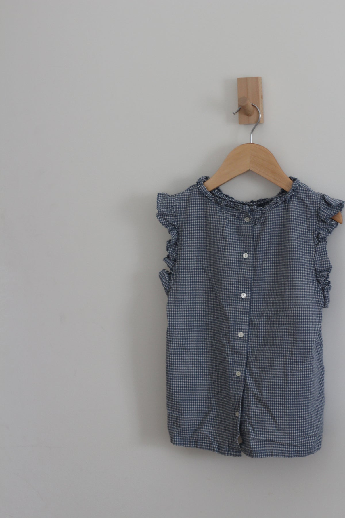 NF Dongrami Kids Gingham Ruffle Blouse -