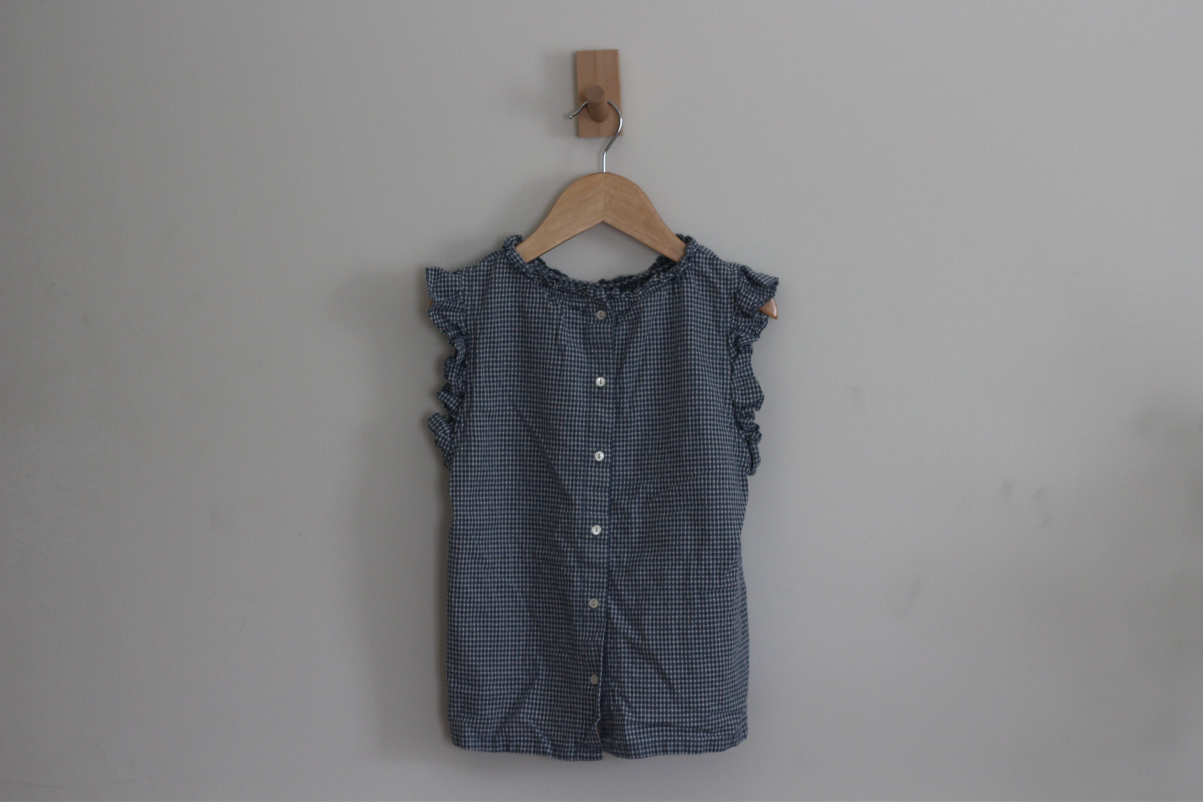 NF Dongrami Kids Gingham Ruffle Blouse -