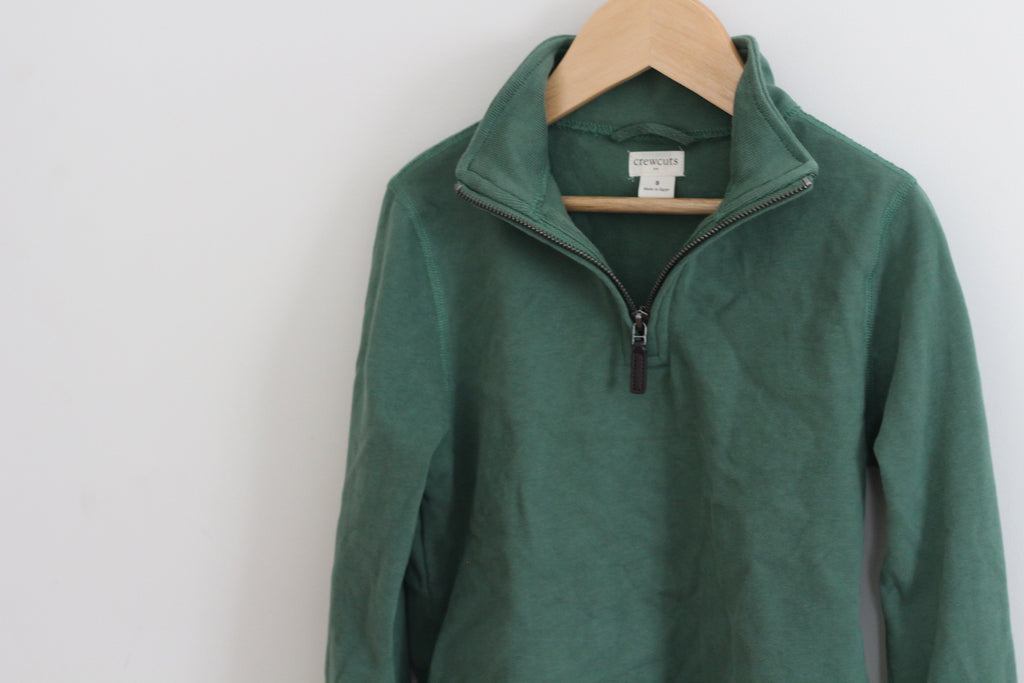 Crewcuts Quarter Zip Pullover in Green - Size Small