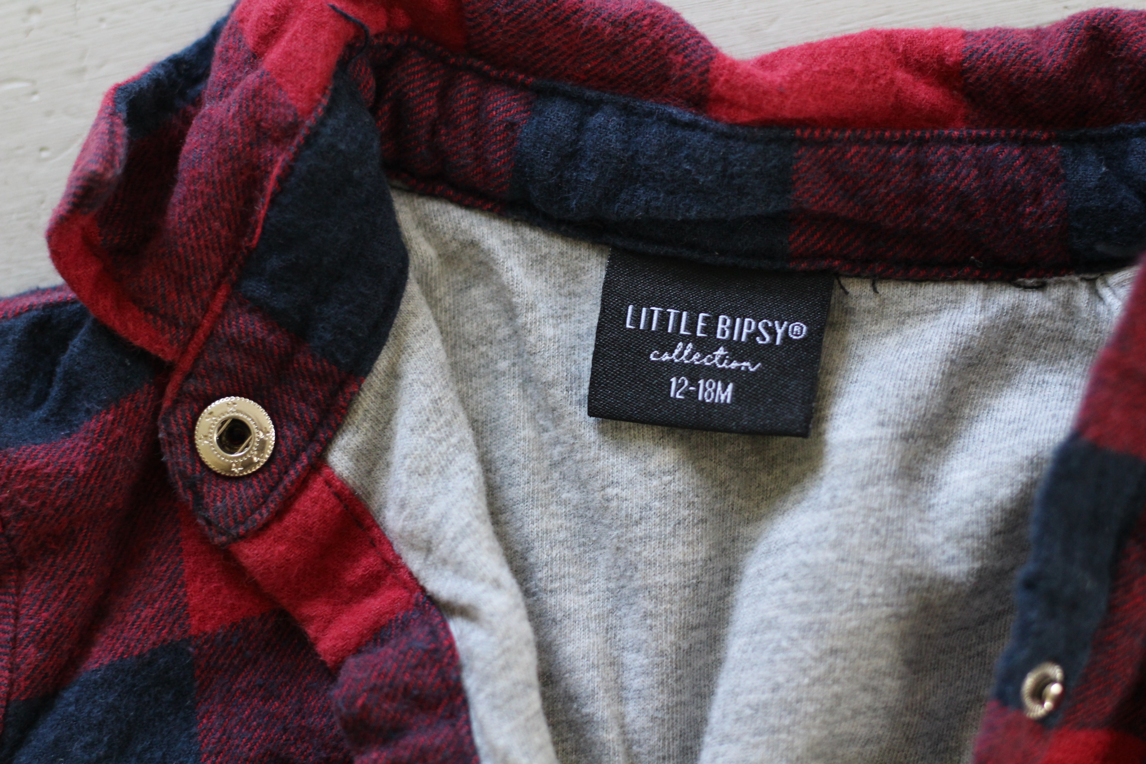 Little Bipsy Plaid Flannel Jacket - size 12-18 months