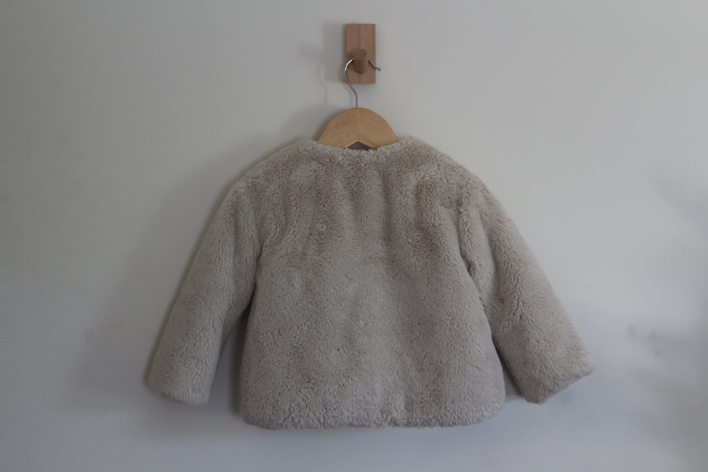 Mayoral Girls Faux Fur Jacket in Cream - size 3