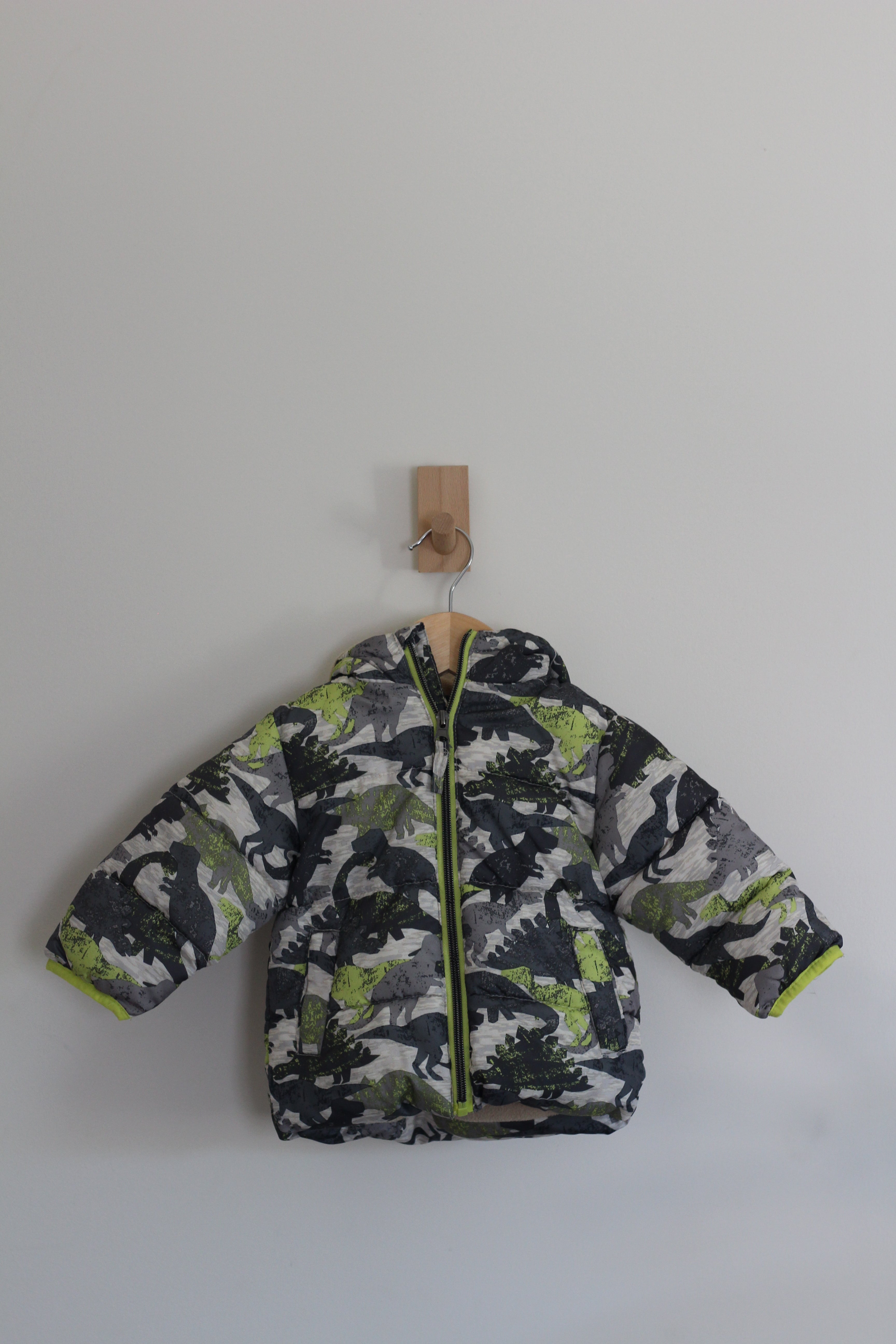 Wippette Kids Quilted Dinosaur Hooded Puffer Jacket - size 12 months
