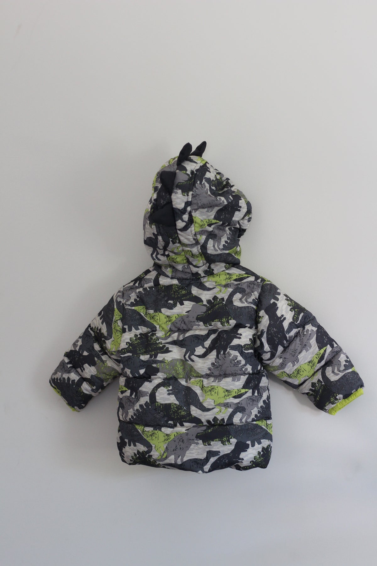 Wippette Kids Quilted Dinosaur Hooded Puffer Jacket - size 12 months