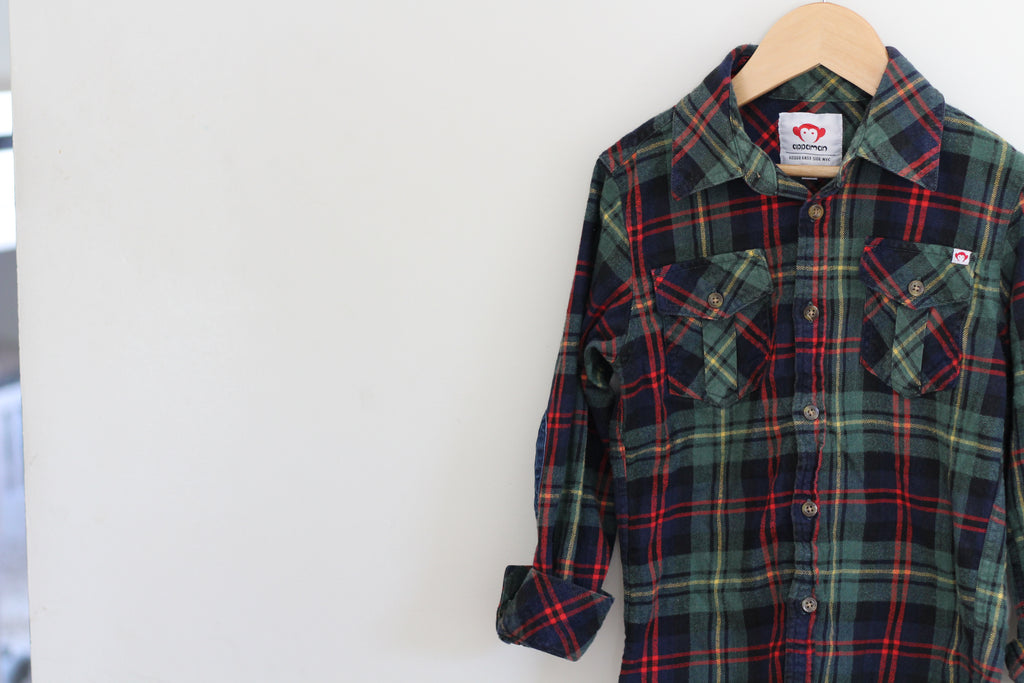 Appaman Boys Cotton Boys Plaid Flannel Shirt - size 8