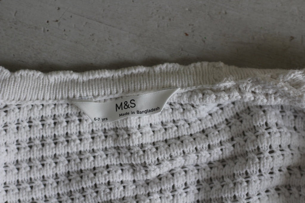 M&S Pure Cotton Fruit Knitted Cardigan - size 6 / 7