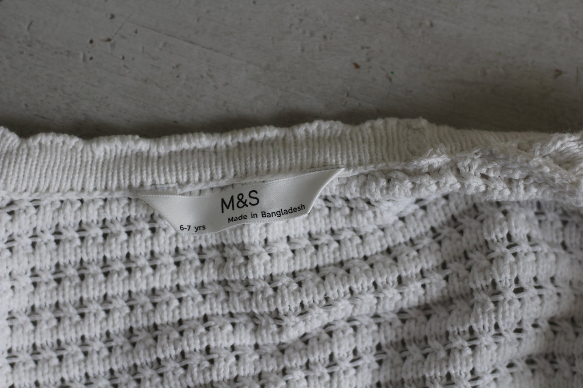 M&S Pure Cotton Fruit Knitted Cardigan - size 6 / 7