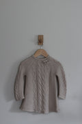 Cupcakes and Cashmere Girls Cable Knit Cream Girls Sweater Dress - size 24 months