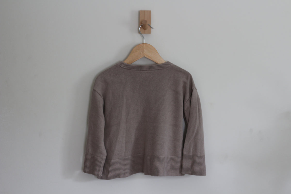 Baby Gap Holiday Knit Taupe Cotton Sweater with Bow - size 4T