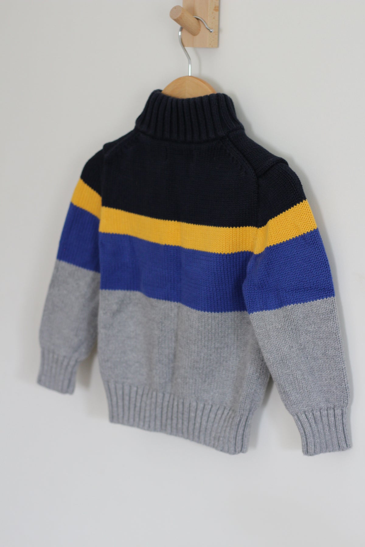 Polo Ralph Lauren Boys Color-Blocked Cotton Quarter-Zip Sweater - size 4T