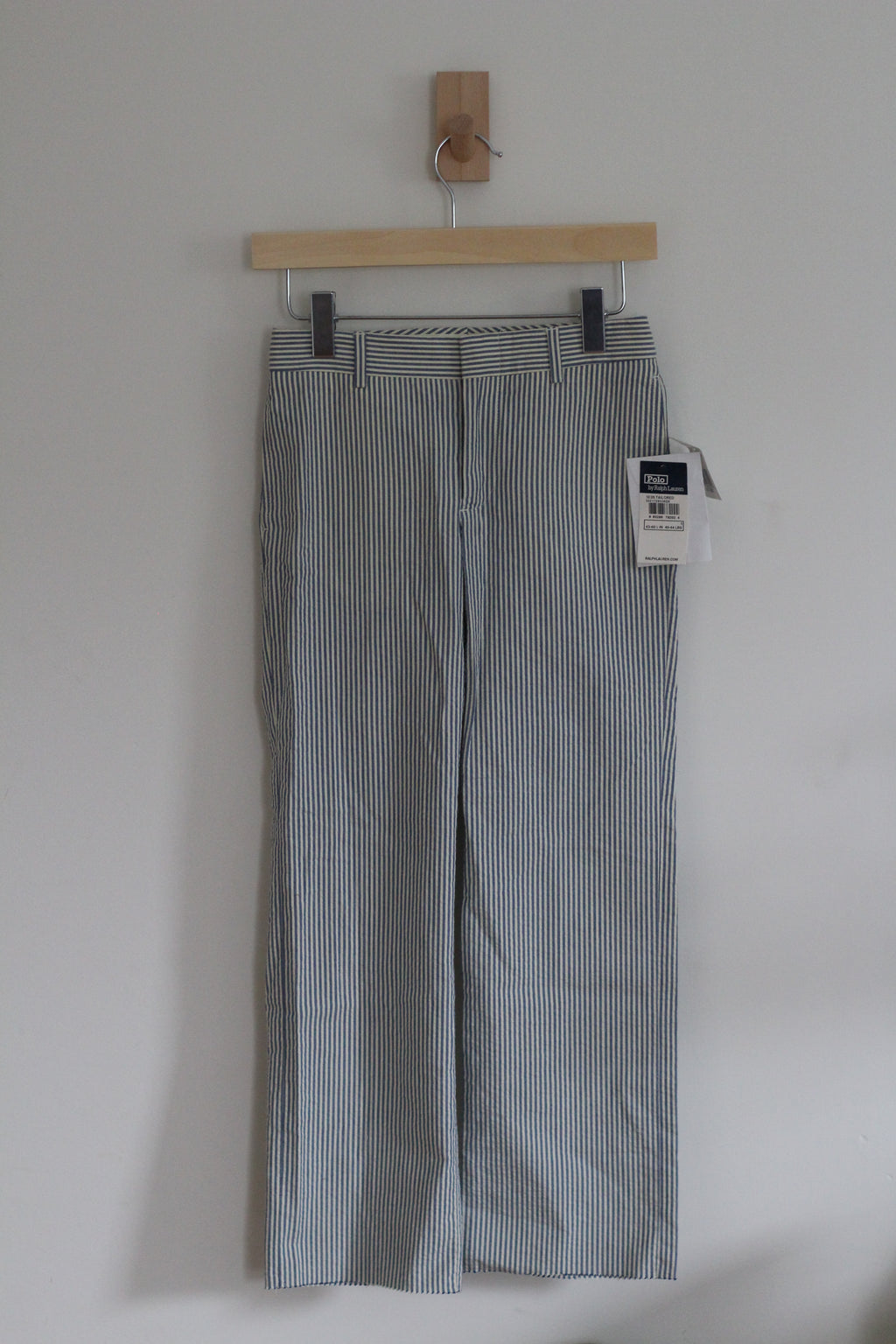 NWT Polo Ralph Lauren Boys Seersucker Pinstripe Dress Pants Blue Off-White - size 5