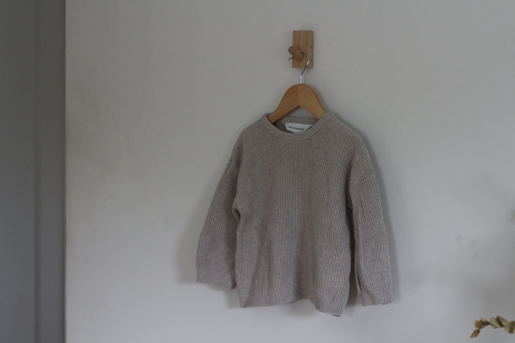 H&M Warm Taupe Rib Knits Crewneck Sweater - size 4T