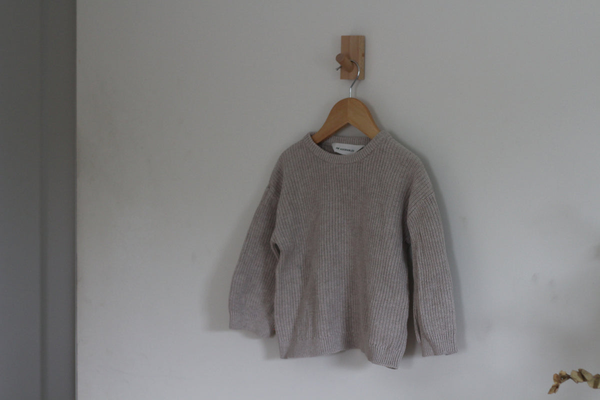 H&M Warm Taupe Rib Knits Crewneck Sweater - size 4T