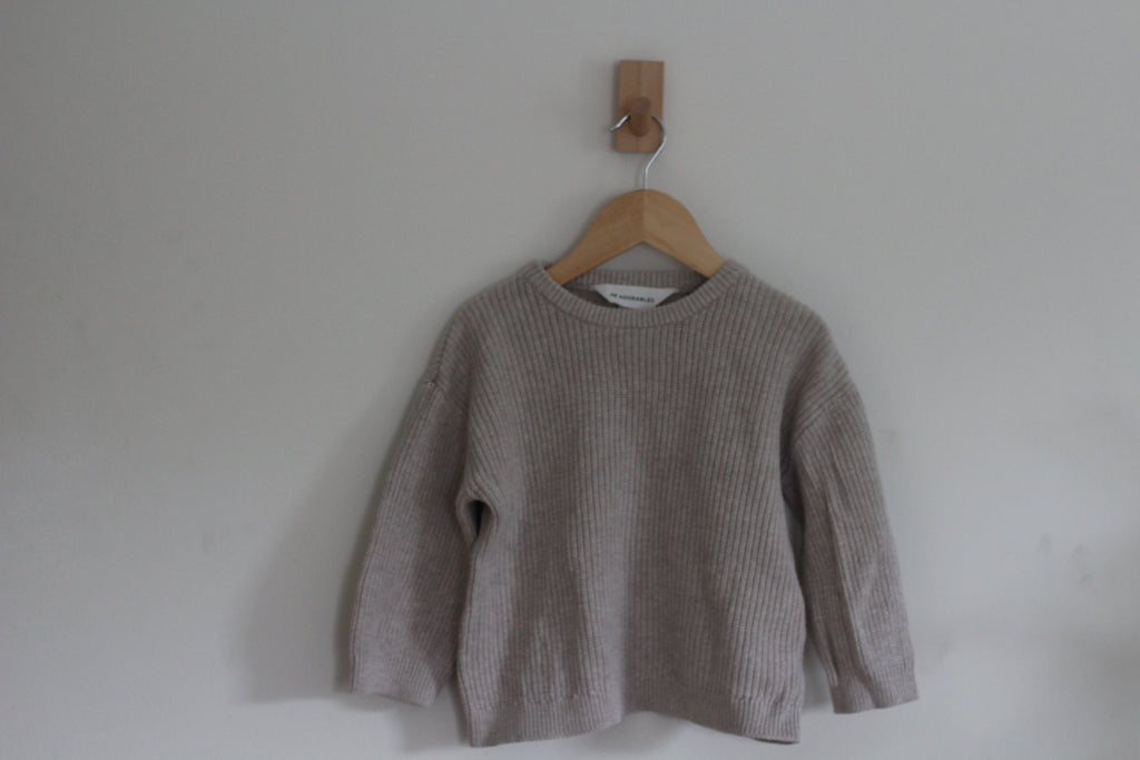 H&M Warm Taupe Rib Knits Crewneck Sweater - size 4T