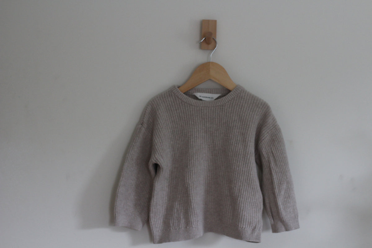 H&M Warm Taupe Rib Knits Crewneck Sweater - size 4T