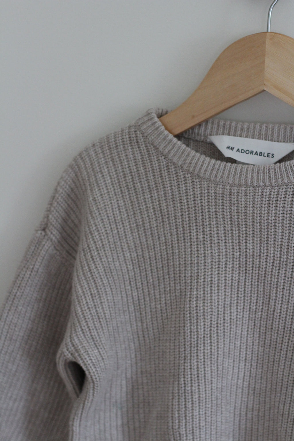 H&M Warm Taupe Rib Knits Crewneck Sweater - size 4T
