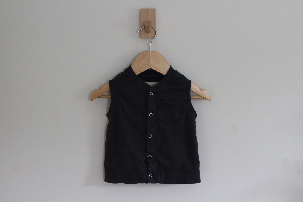 Pehr Organic Cotton Boys Dark Blue French Terry Vest - 12 -24 months