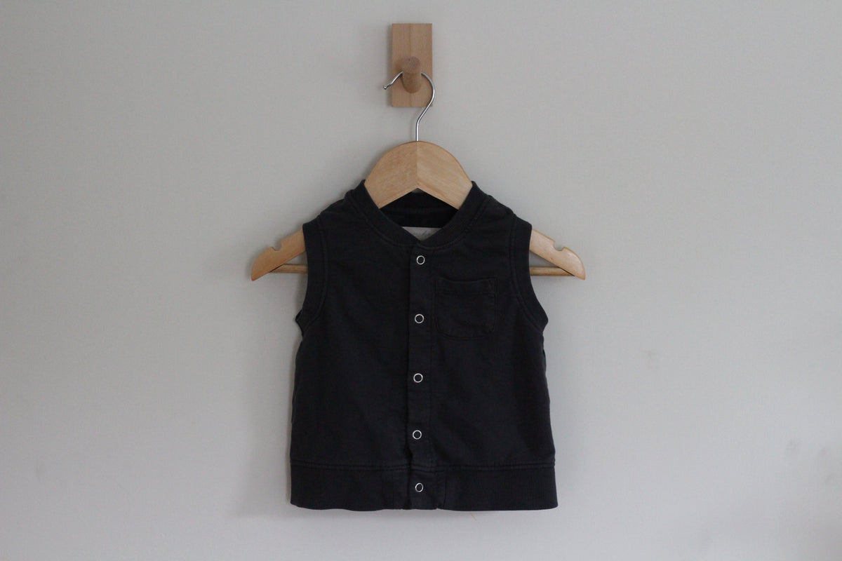 Pehr Organic Cotton Boys Dark Blue French Terry Vest - 12 -24 months