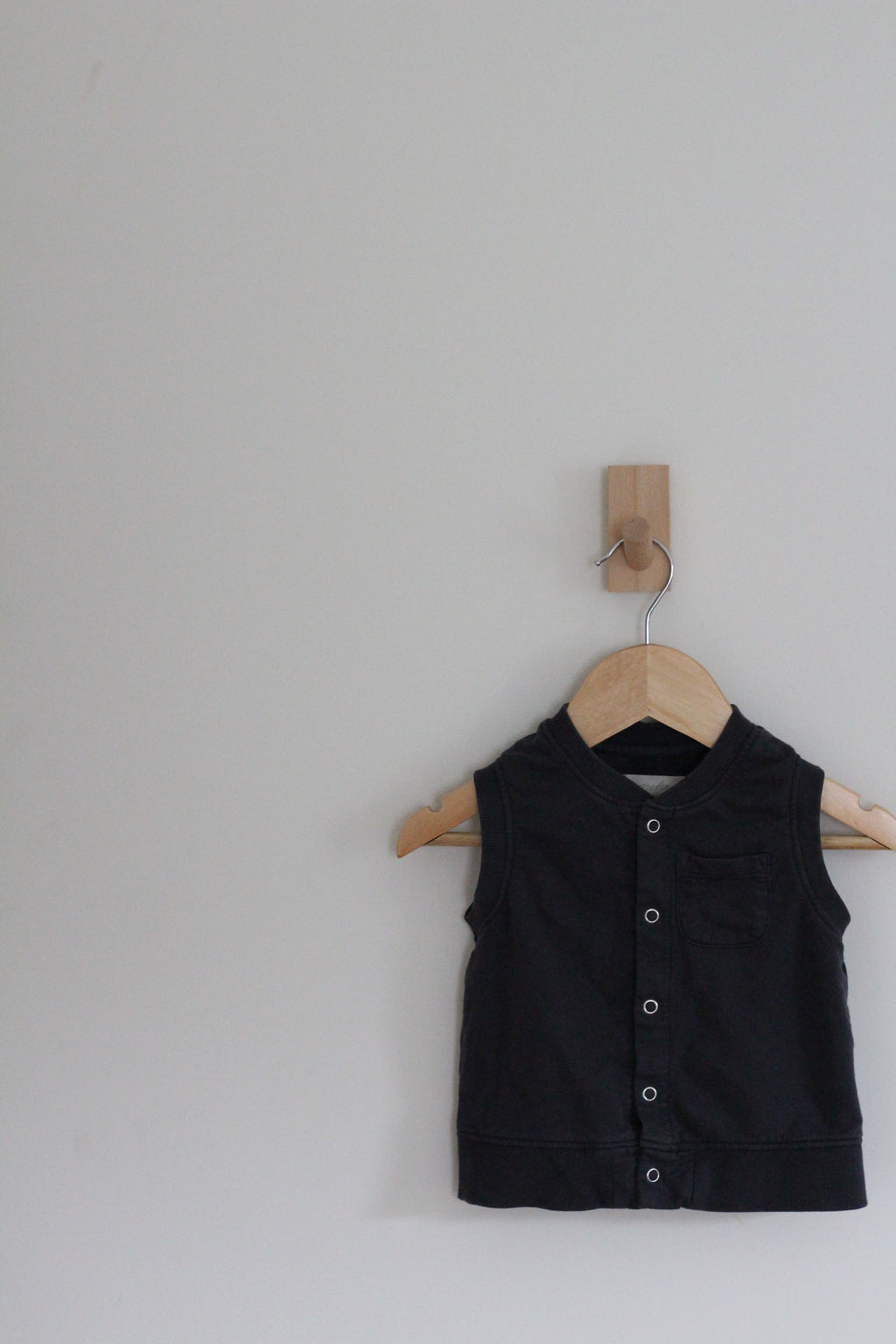 Pehr Organic Cotton Boys Dark Blue French Terry Vest - 12 -24 months
