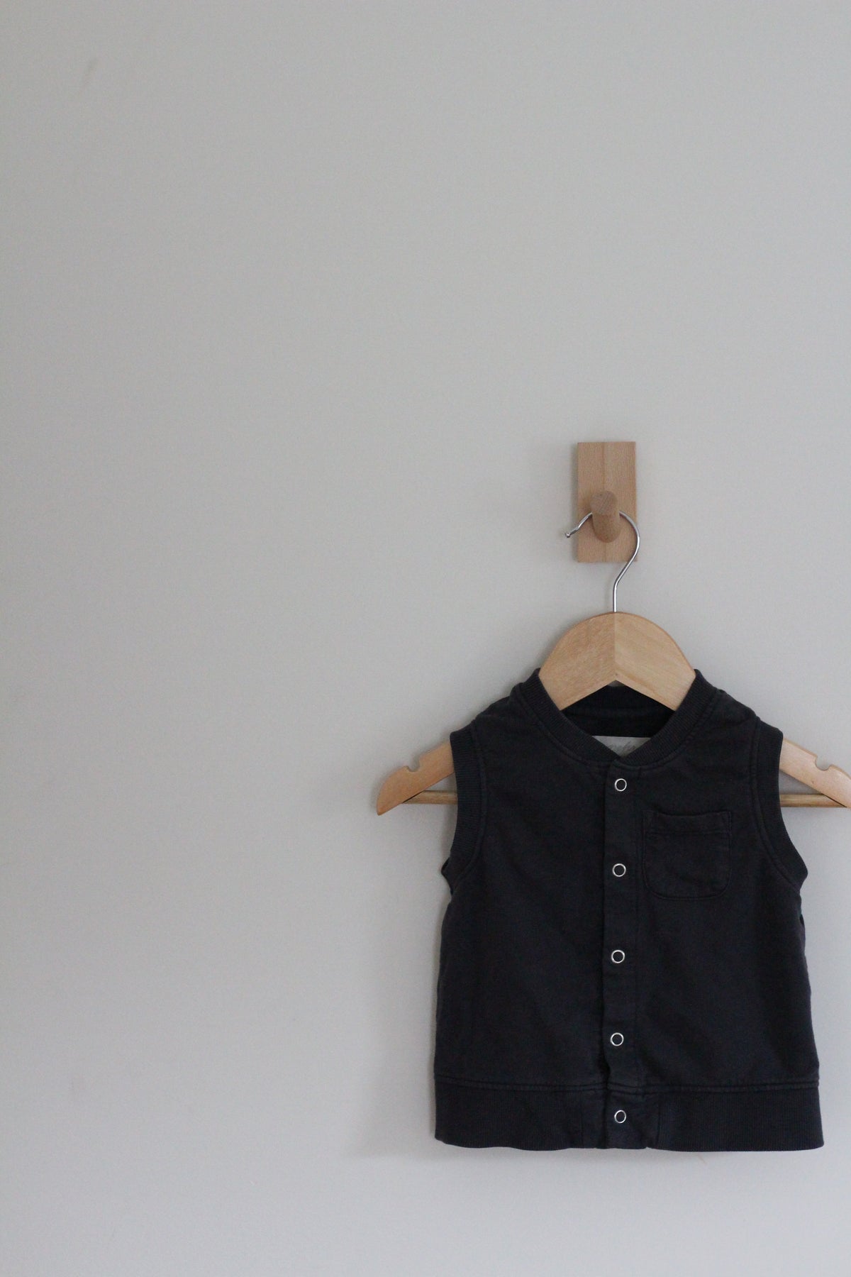 Pehr Organic Cotton Boys Dark Blue French Terry Vest - 12 -24 months