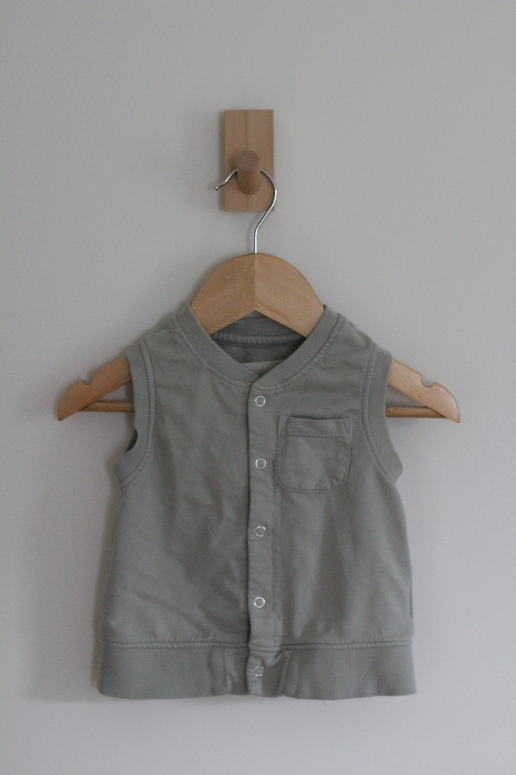 Pehr Organic Cotton Sage Green Terry Vest - size 12 - 24 months
