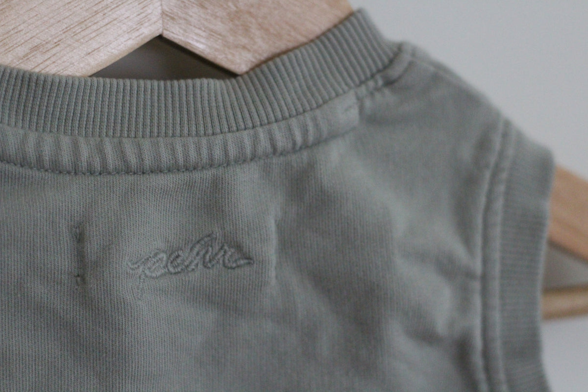 Pehr Organic Cotton Sage Green Terry Vest - size 12 - 24 months