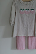 Lillie & Lilah Pink Polka Dot Pumpkin Legging Set