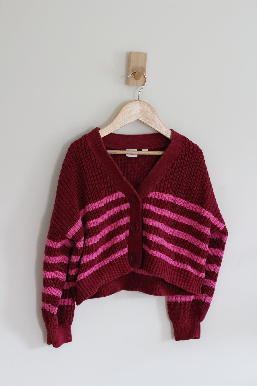 Gap Pink Shaker-Stitch Cardigan - size S or 6/7