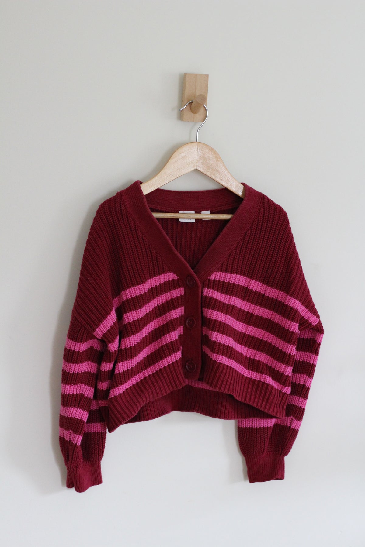 Gap Pink Shaker-Stitch Cardigan - size S or 6/7