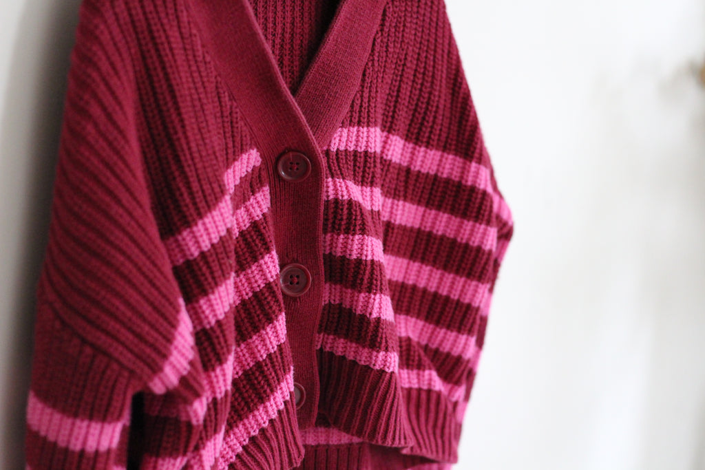 Gap Pink Shaker-Stitch Cardigan - size S or 6/7