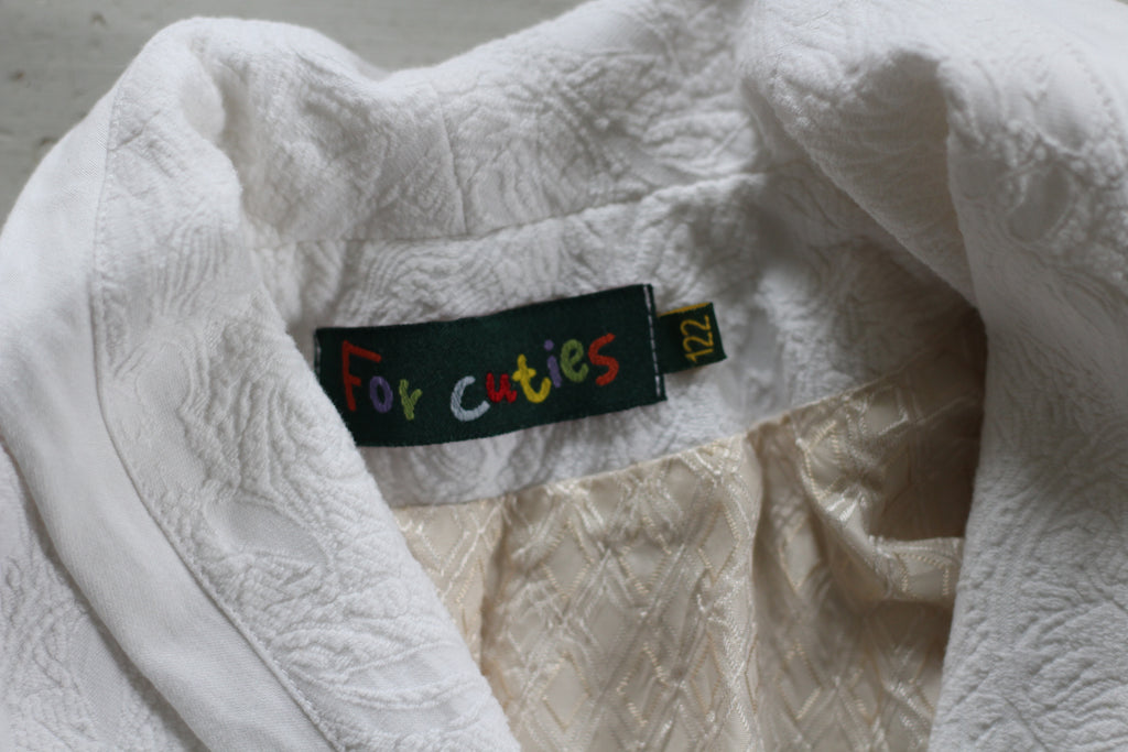 For Cuties White Textured Girls Blazer - size 6x/7