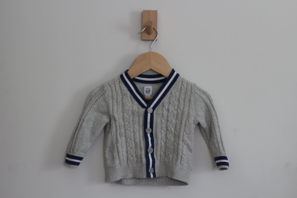 Baby Gap Boys Cable-Knit Collegiate Varsity Cardigan Sweater - size 6-12 months