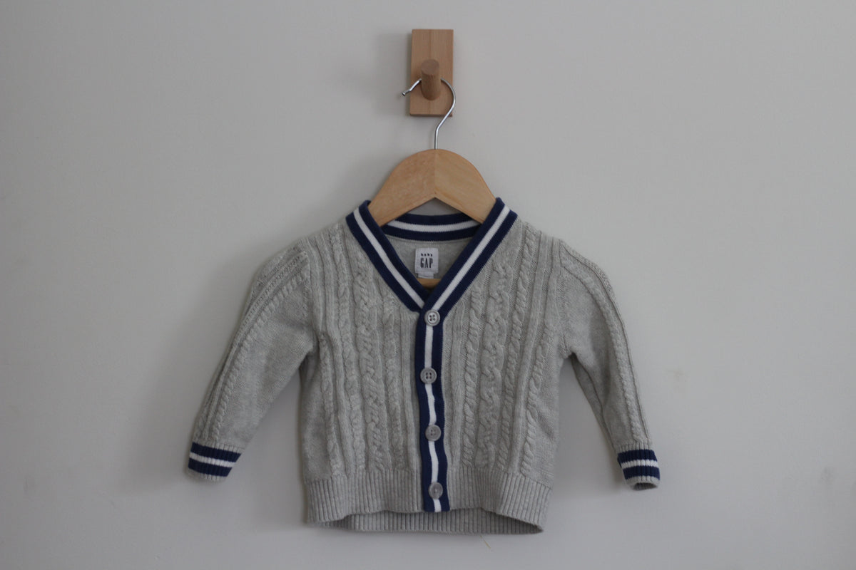 Baby Gap Boys Cable-Knit Collegiate Varsity Cardigan Sweater - size 6-12 months