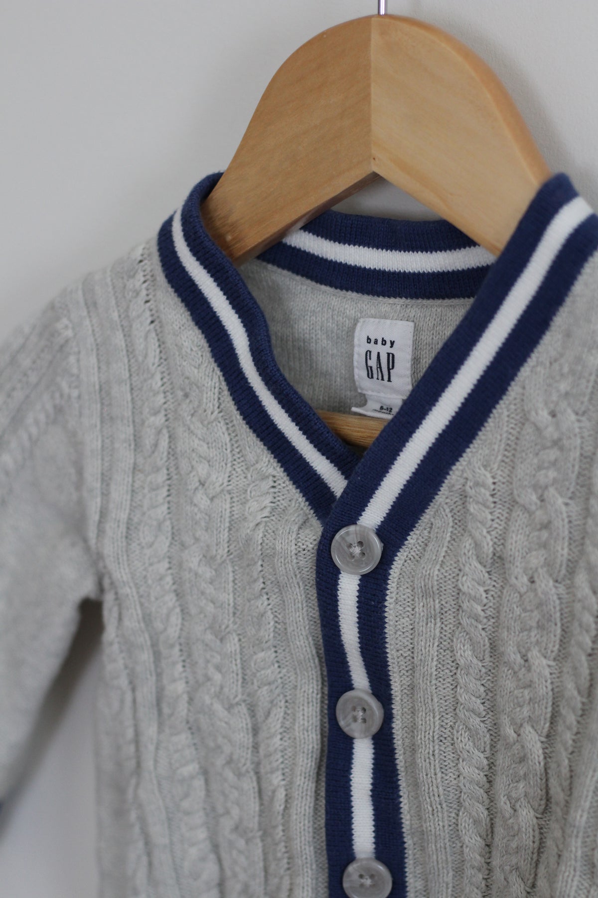 Baby Gap Boys Cable-Knit Collegiate Varsity Cardigan Sweater - size 6-12 months